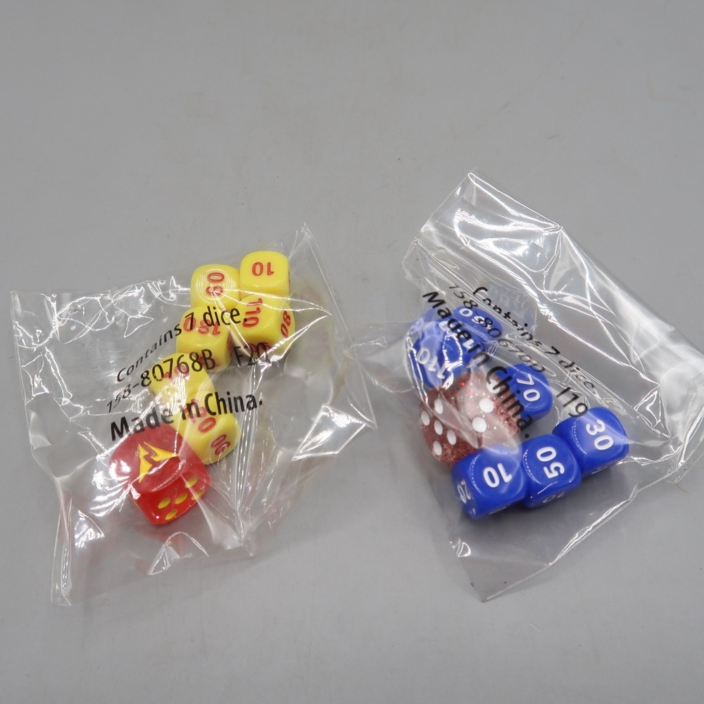 Pokemon TCG Elite Trainer Box Dice Blue and Yellow set of 2 replacement